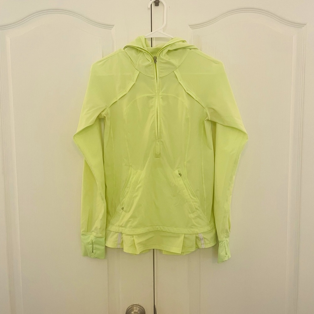 Lululemon Long Sleeve Hooded Shirt with Front Pocket (Green; Size 4)